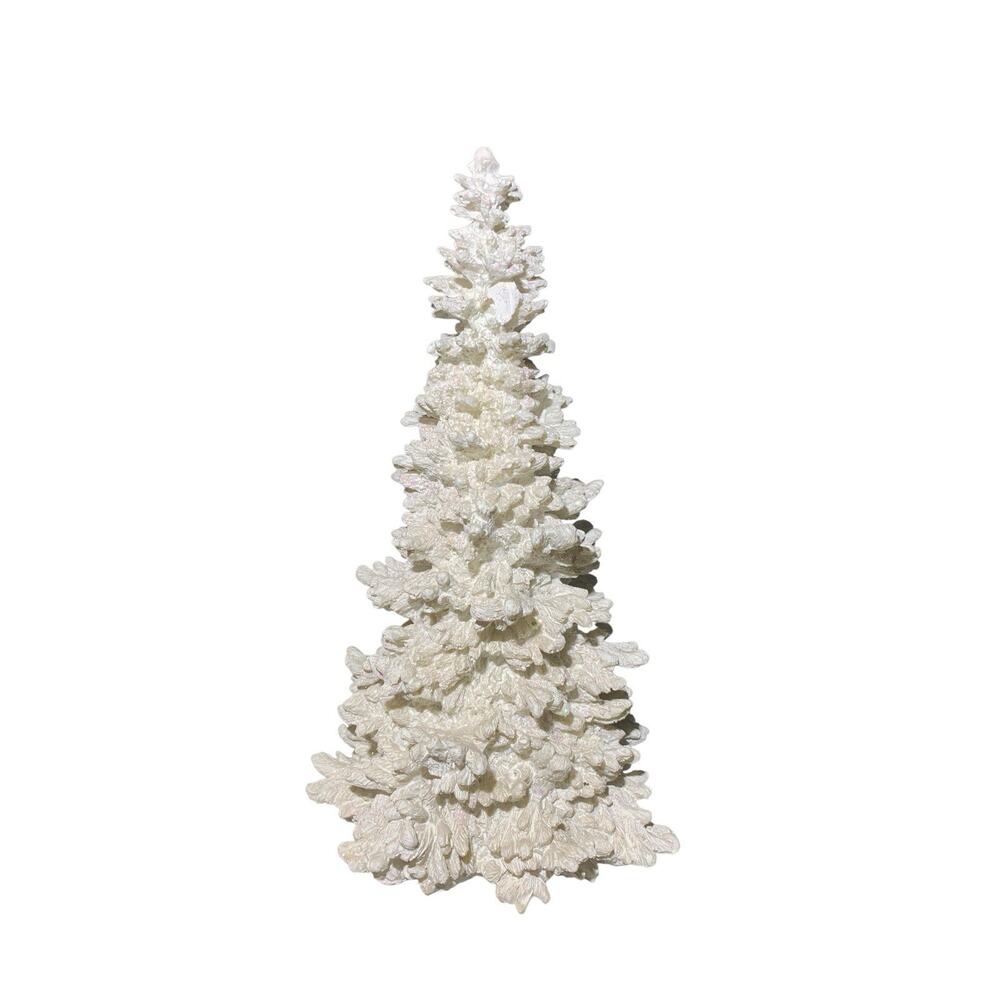 Department 56 ? Off‎ White Christmas Tree Iridescent Glitter 9" Snow Covered
